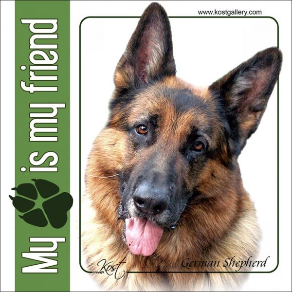 GERMAN SHEPHERD DOG 10 - Nalepka 14x14cm